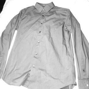 Grey express button up